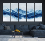 Blue Mountains Wall Art | Framed Snowy Range Canvas Artwork