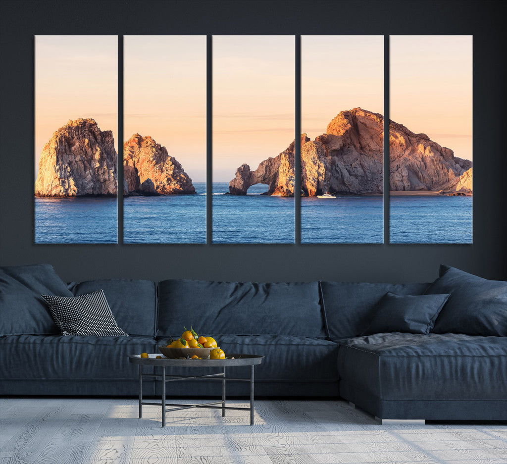 El Arco Wall Art Canvas Print, Framed Cabo San Lucas Ocean Arch Coastal Art