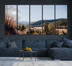 Rustic Landscape Wall Art Canvas Print, Serene Valley Scene