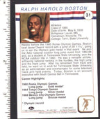 Ralph Boston Track Signed 1991 Impel USA Olympic HOF Trading Card #31 151877