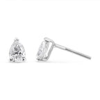 14K White Gold 1/2 Cttw Pear Shape Solitaire Lab Grown Diamond Stud Earrings (F-G Color, VS2-SI1 Clarity)