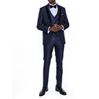 Myles Slim Fit 3-Piece Vested Tuxedo // Navy Blue