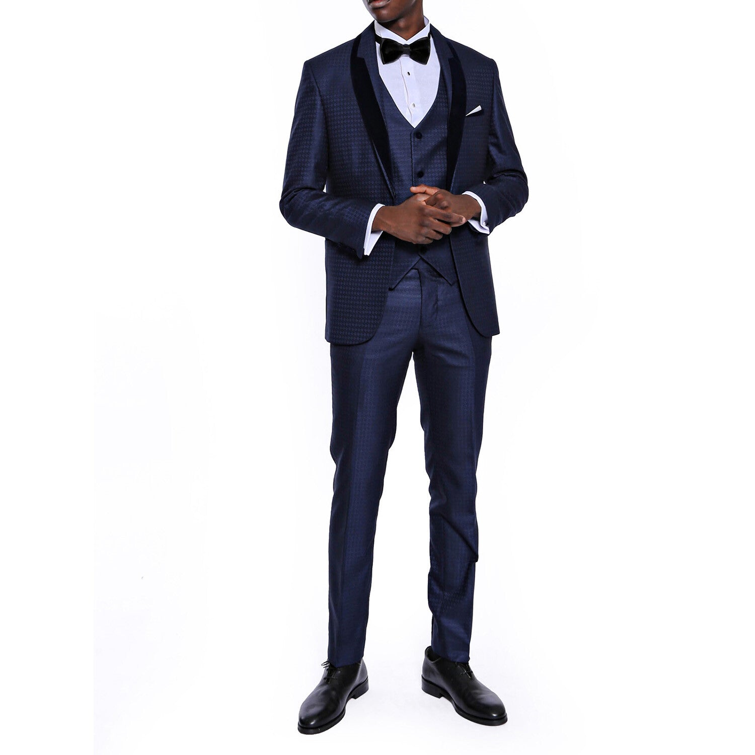 Myles Slim Fit 3-Piece Vested Tuxedo // Navy Blue