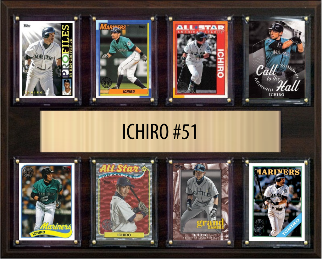 Ichiro Seattle Mariners Hall of Fame Fan Gift Plaque 12x15 8 Cards Topps, Bowman 2024 2025 2026