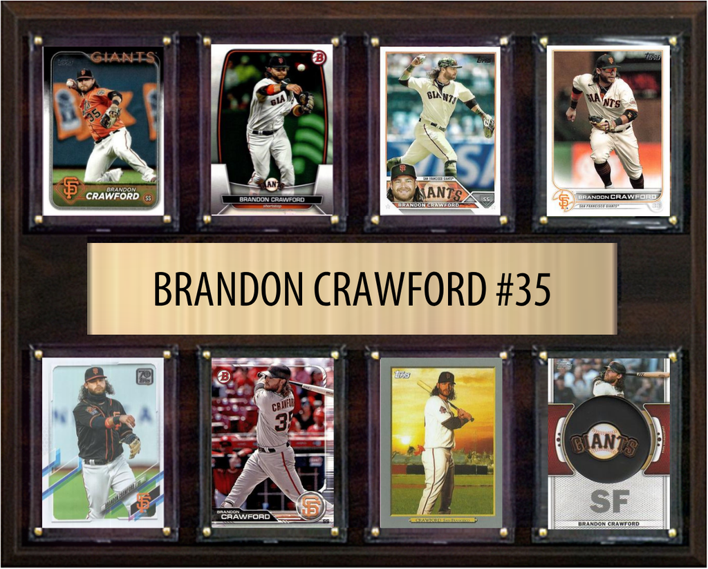 Brandon Crawford San Francisco Giants Fan Gift Plaque 12x15 8 Cards Topps Donruss Panini 2024 2025 2026