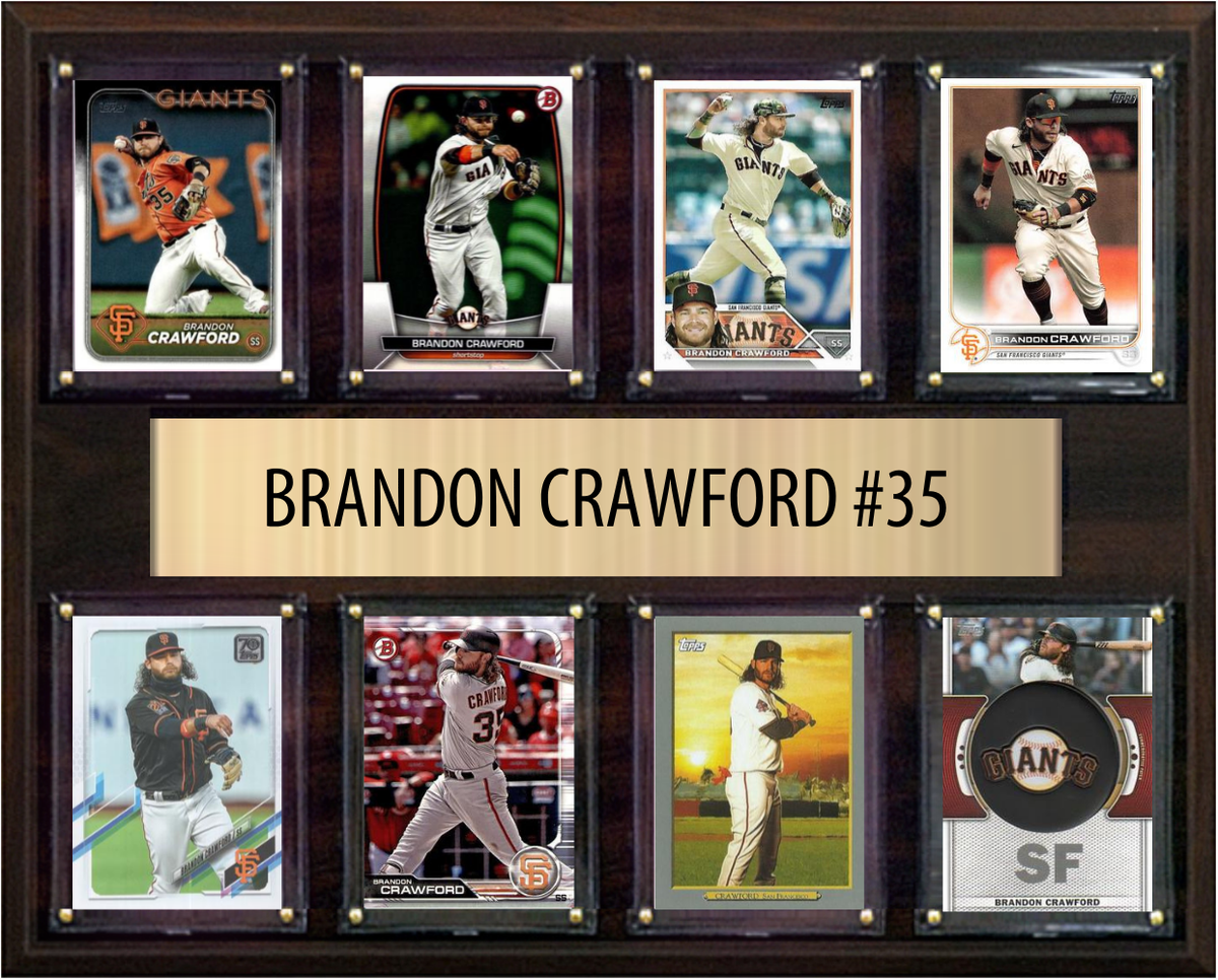 Brandon Crawford San Francisco Giants Fan Gift Plaque 12x15 8 Cards Topps Donruss Panini 2024 2025 2026
