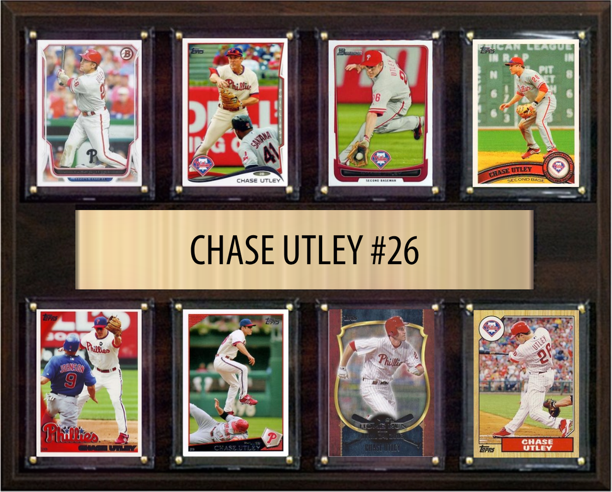 Chase Utley Philadelphia Phillies Fan Gift Plaque 12x15 8 Cards Topps, Bowman 2024 2025 2026