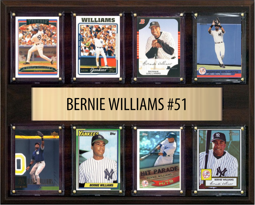 Bernie Williams New York Yankees Fan Gift Plaque 12x15 8 Cards Topps, Bowman 2024 2025 2026