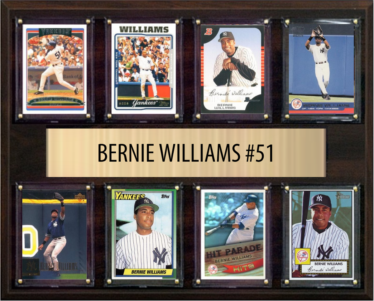 Bernie Williams New York Yankees Fan Gift Plaque 12x15 8 Cards Topps, Bowman 2024 2025 2026