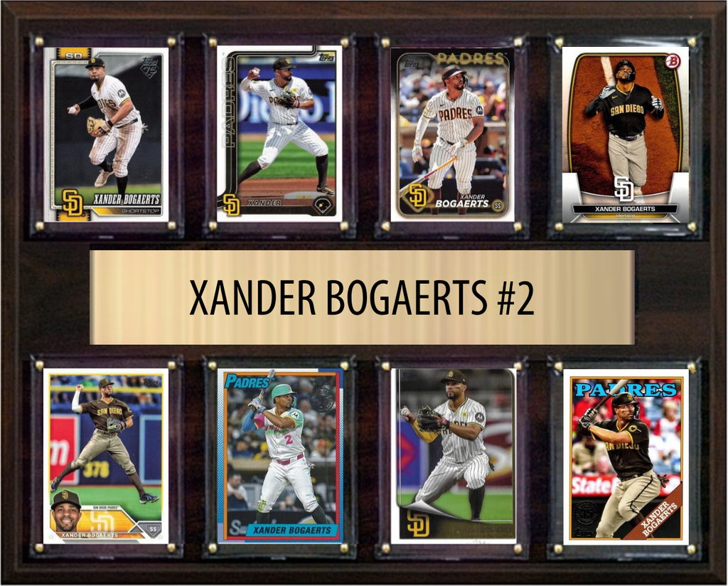 Xander Bogaerts San Diego Padres Fan Gift Plaque 12x15 8 Cards Topps, Bowman 2024 2025 2026