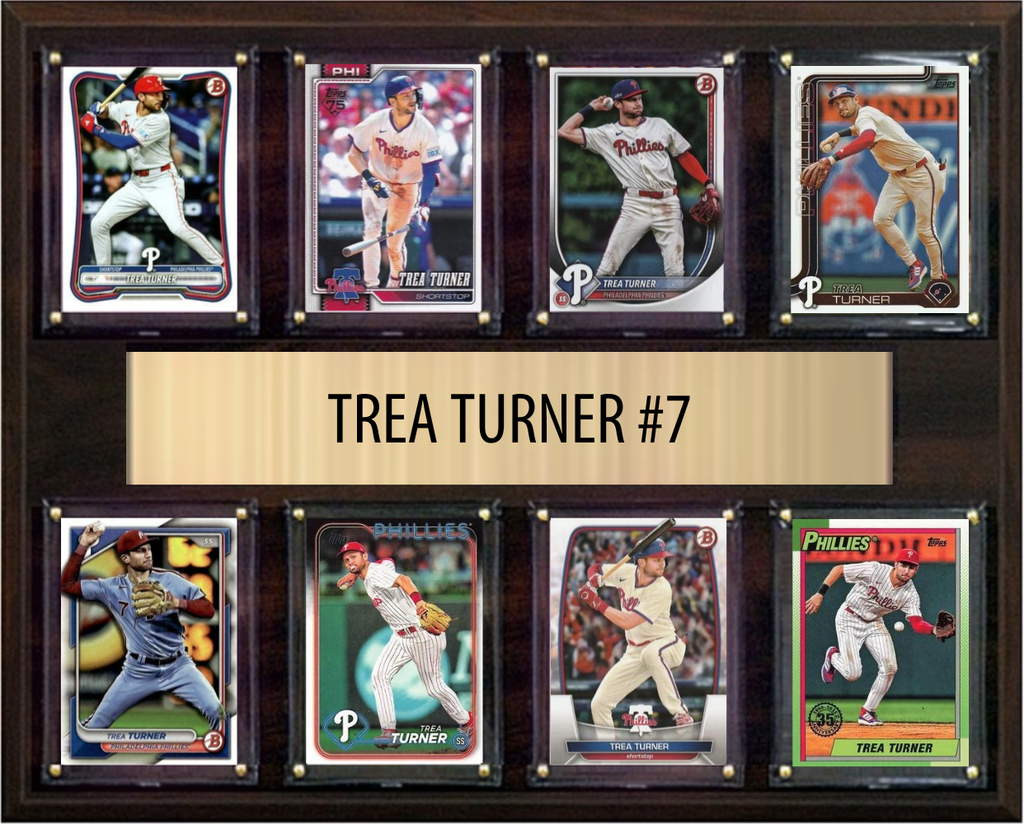 Trea Turner Philadelphia Phillies Fan Gift Plaque 12x15 8 Cards Topps, Bowman 2024 2025 2026