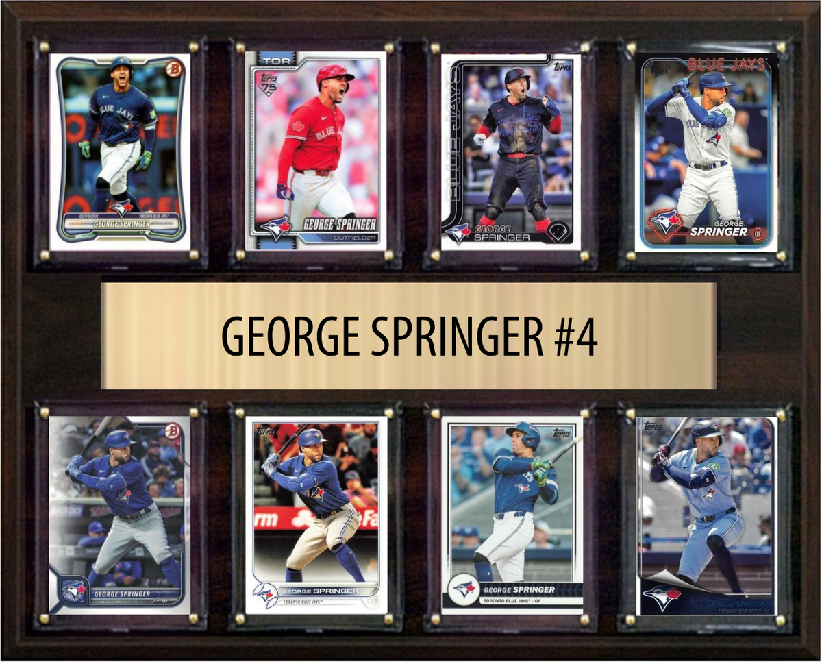 George Springer Toronto Blue Jays Fan Gift Plaque 12x15 8 Cards Topps, Bowman 2024 2025 2026