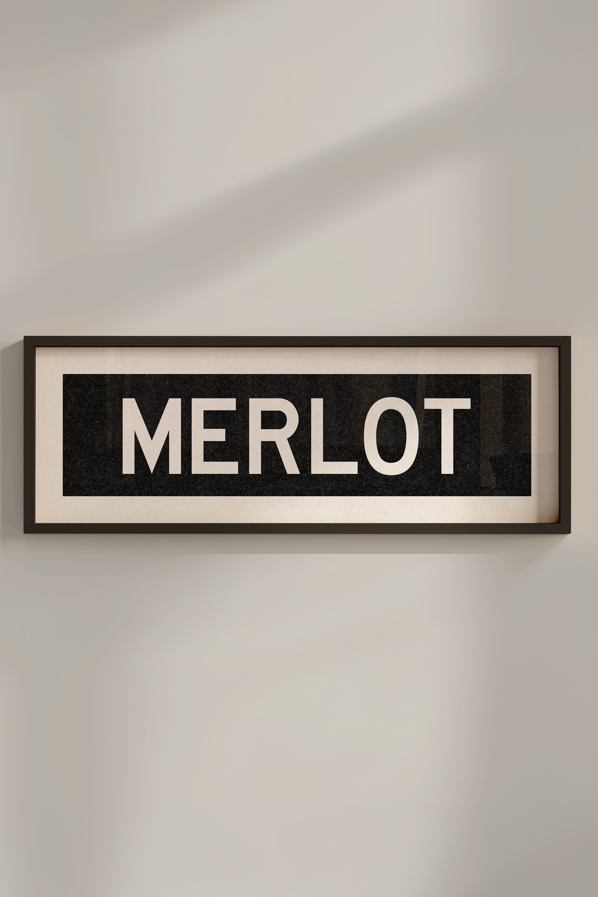 Framed Merlot Bus Scroll Sign