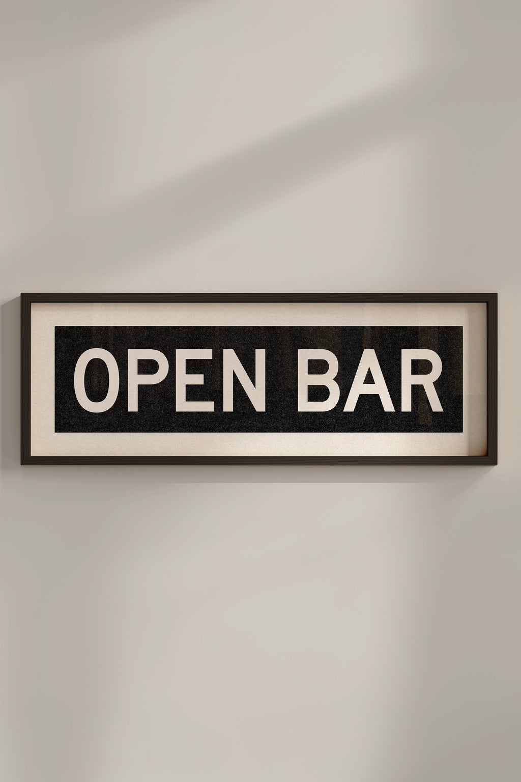 Framed Open Bar Bus Scroll Sign