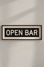 Framed Open Bar Bus Scroll Sign