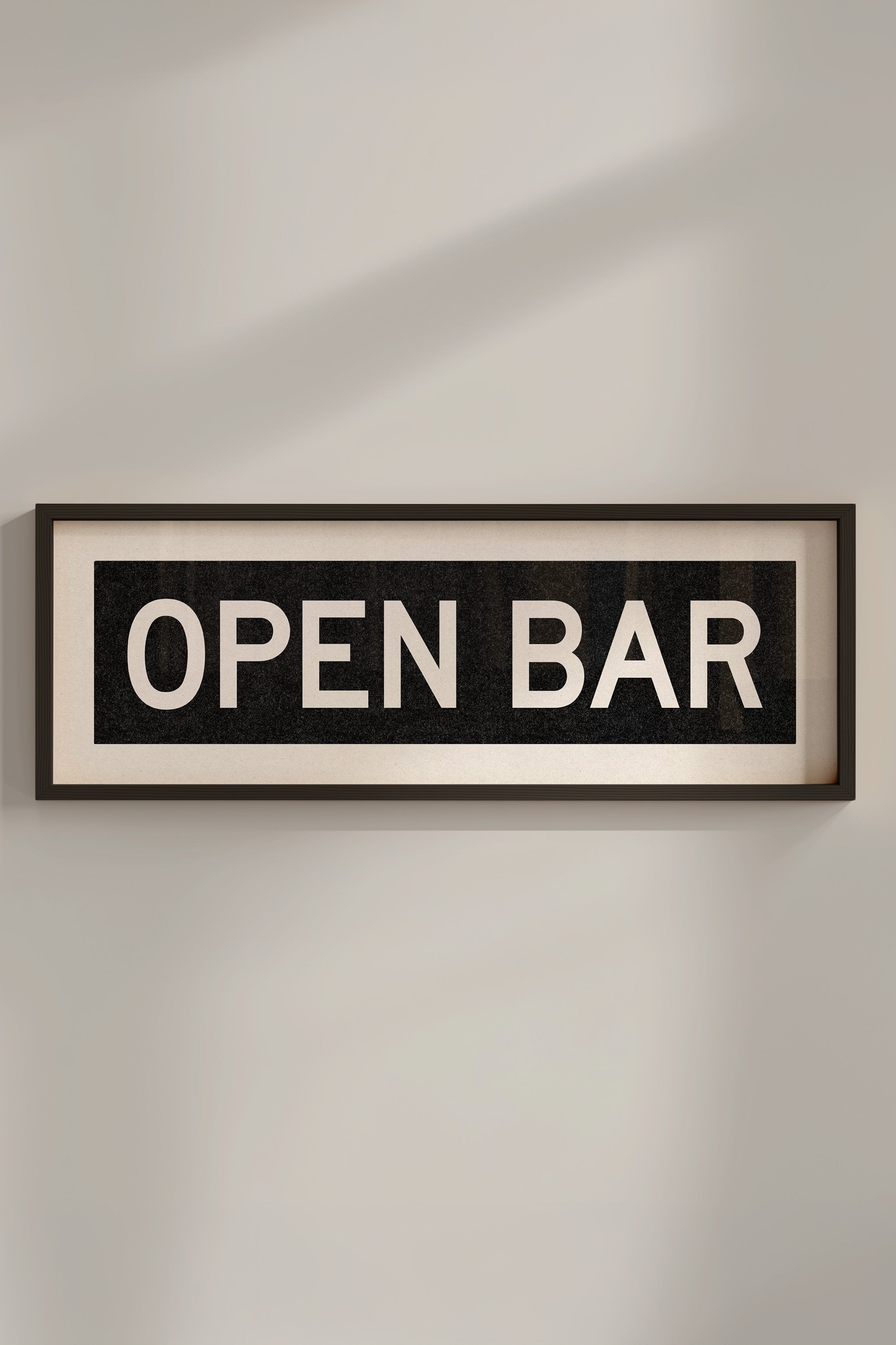Framed Open Bar Bus Scroll Sign