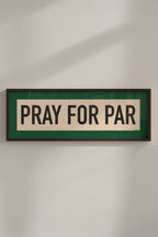 Framed Pray For Par Golf Art Scroll Sign