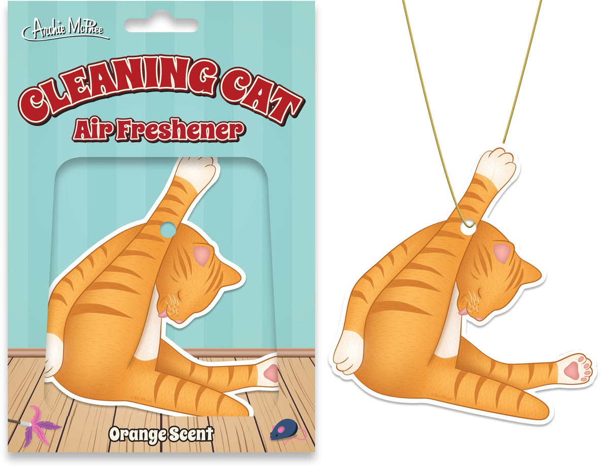 Cleaning Cat Car Air Freshener - CAT LOVERS!  (Orange Scent) - Archie McPhee
