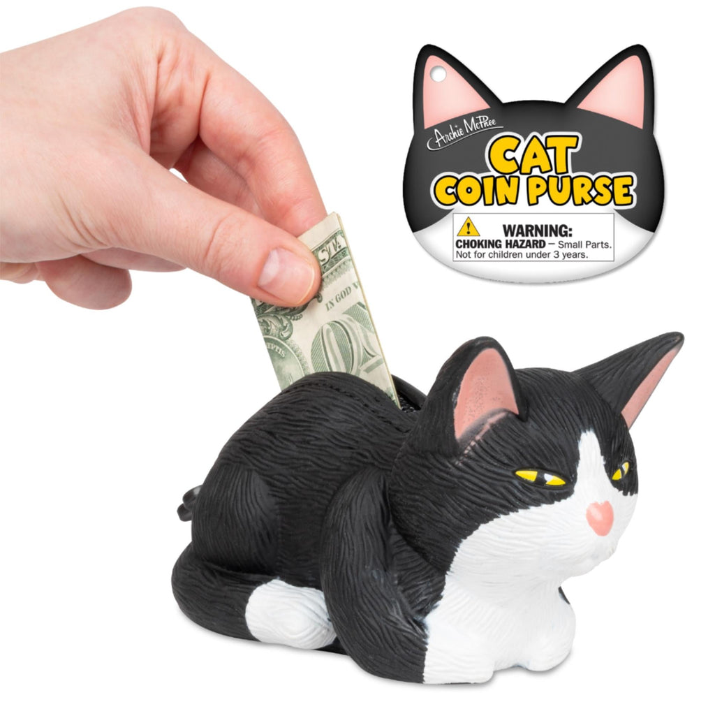 Tuxedo Cat Coin Zipper Purse – Hilarious Gag Gift for Cat Lovers - Archie McPhee