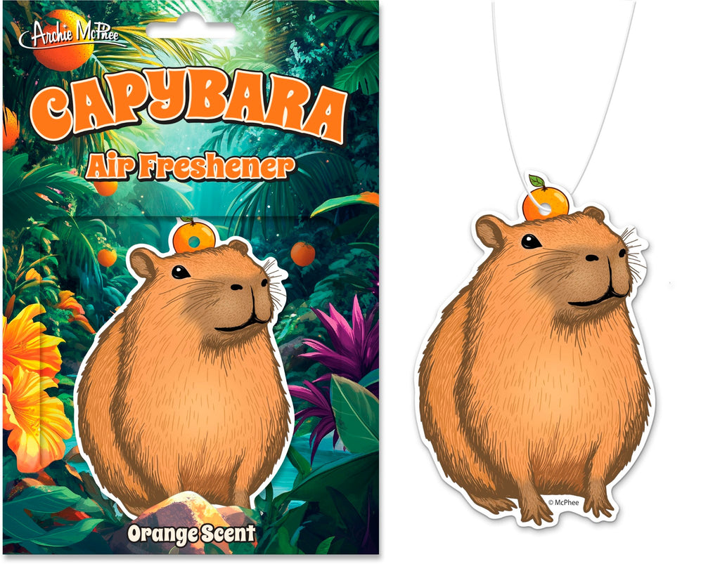 🐹 Cute Funny Capybara Car Air Freshener  (Orange 🍊 Scent) - Archie McPhee