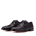 The Valmont Black Python Leather Derby Men Shoe