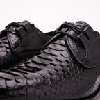 The Valmont Black Python Leather Derby Men Shoe