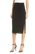 1.State Womens Metallic Pull-On Midi Skirt