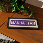 Framed Manhattan Purple Bus Scroll