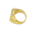 Fancy Solid White/Yellow/Rose Gold Handmade Coin Ring , 1/10oz Coin ,