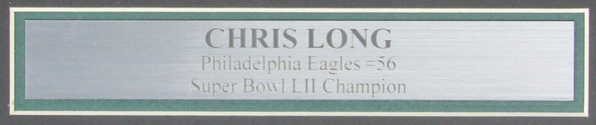 Chris Long Philadelphia Eagles Signed/Autographed 8x10 Photo Framed JSA 157830