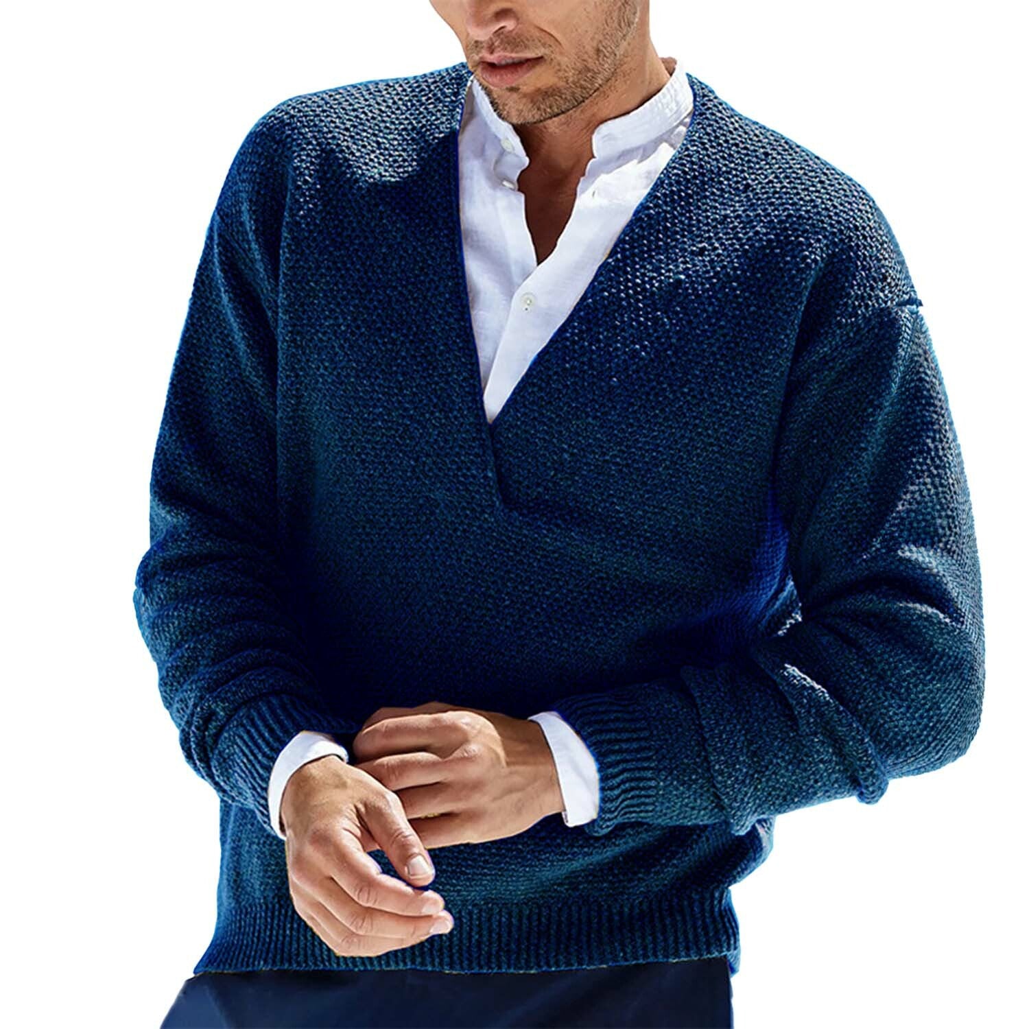  V-neck Sweater // Navy Blue