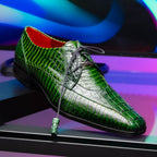 Moncalieri // Alligator + Cobra Skin Leather Oxfords // Green