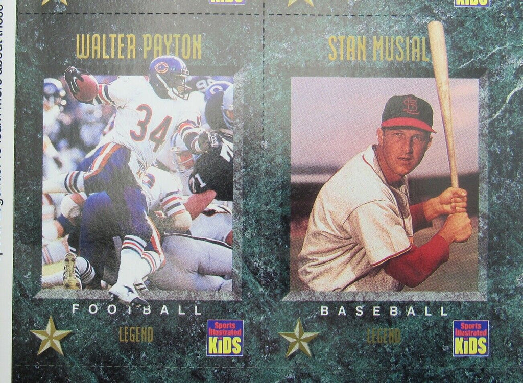 1994 Sports Illustrated for Kids Magazine w/ W. Payton/Musial Uncut Sheet 159389