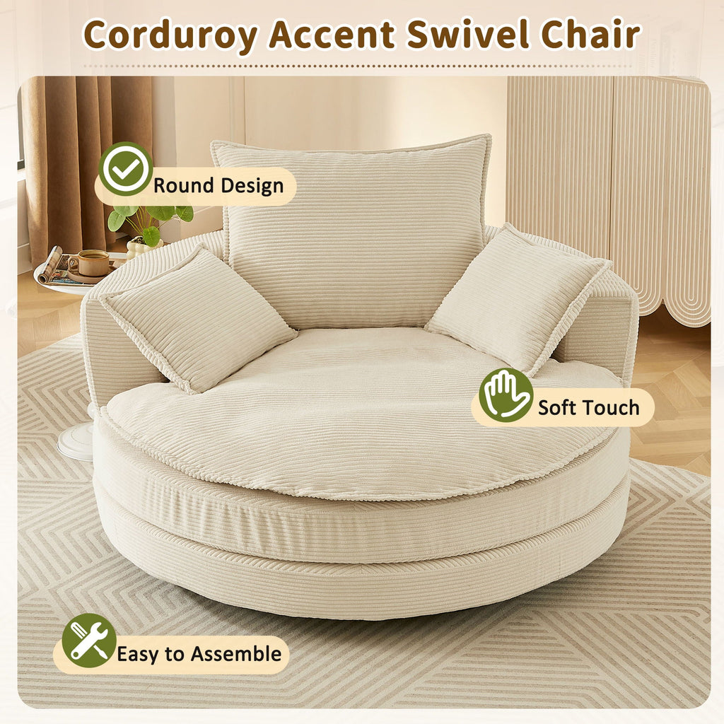 360° Swivel Accent Barrel Chair