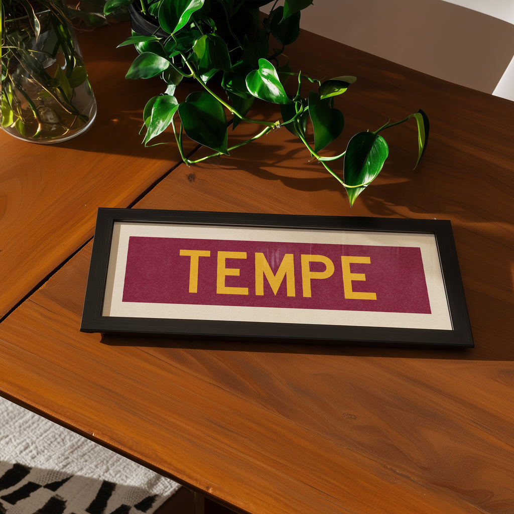 Framed Tempe Maroon Bus Scroll