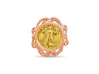 Fancy Ladies Solid White/Yellow/Rose Gold Handmade Coin Ring , 1/10oz Coin ,