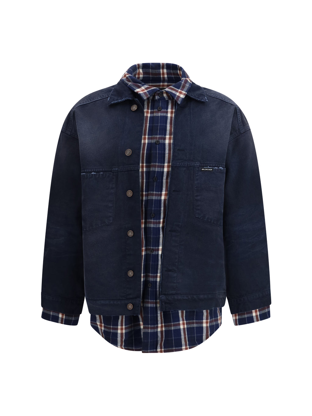Balenciaga Patched Navy Shirt Jacket