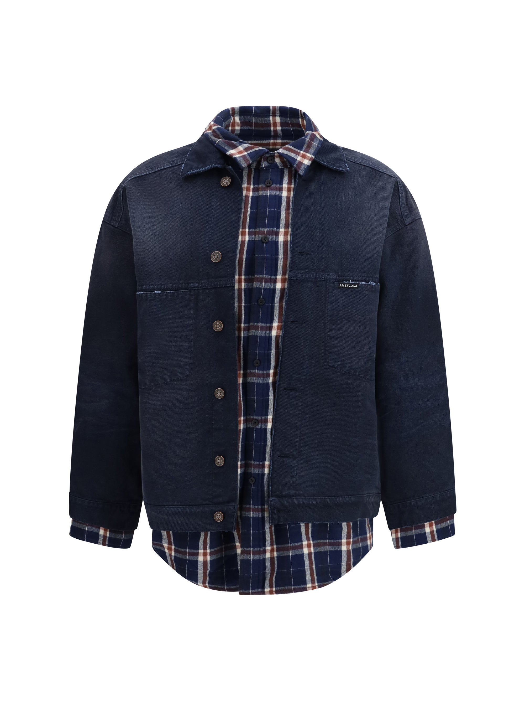 Balenciaga Patched Navy Shirt Jacket