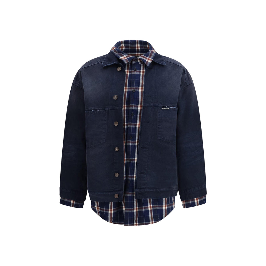 Balenciaga Patched Navy Shirt Jacket
