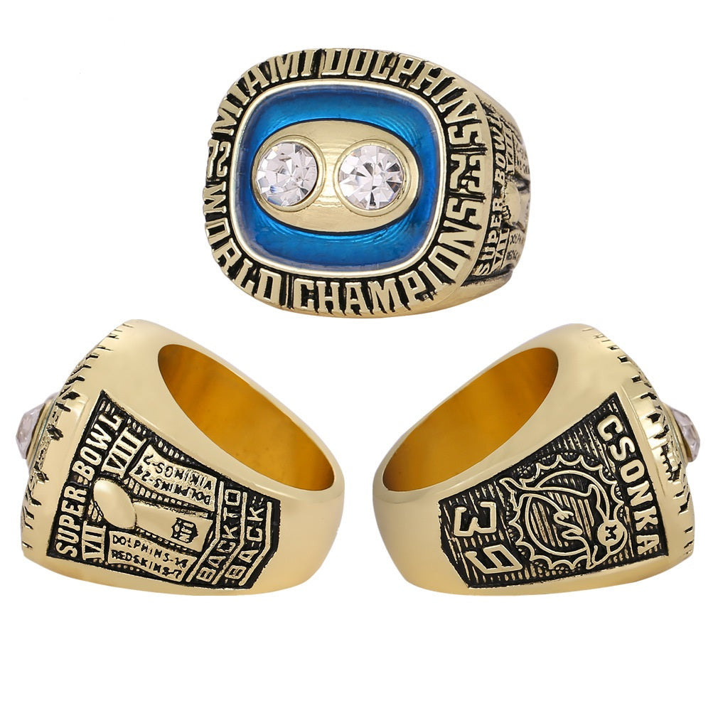 1973 & 1974 Miami Back-to-Back Championship Ring & Trophy Set – Replica Ring Set for Collectors & Fans