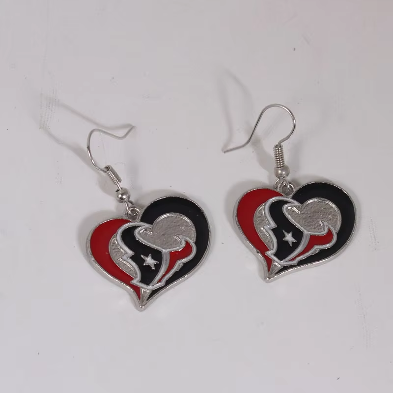 Football Team Logo Heart Earrings –  Game Day Accessories & Gift for Sports Fan
