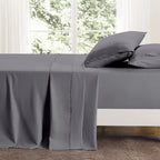 Bamboo 4 Piece 1800 Thread Count luxurious Ultra-soft Waffle Hem Sheet Set