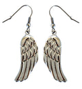 SK1483 Angel Wing Earrings French Wire Stainless Steel Motorcycle Biker Jewelry