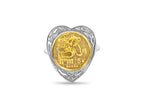 Fancy Ladies Solid White/Yellow/Rose Gold Handmade Coin Ring , Chinese Panda Bear Coin ,