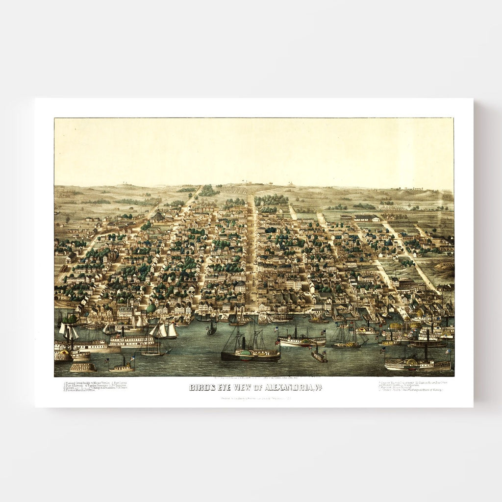 Vintage Map of Alexandria, Virginia 1863