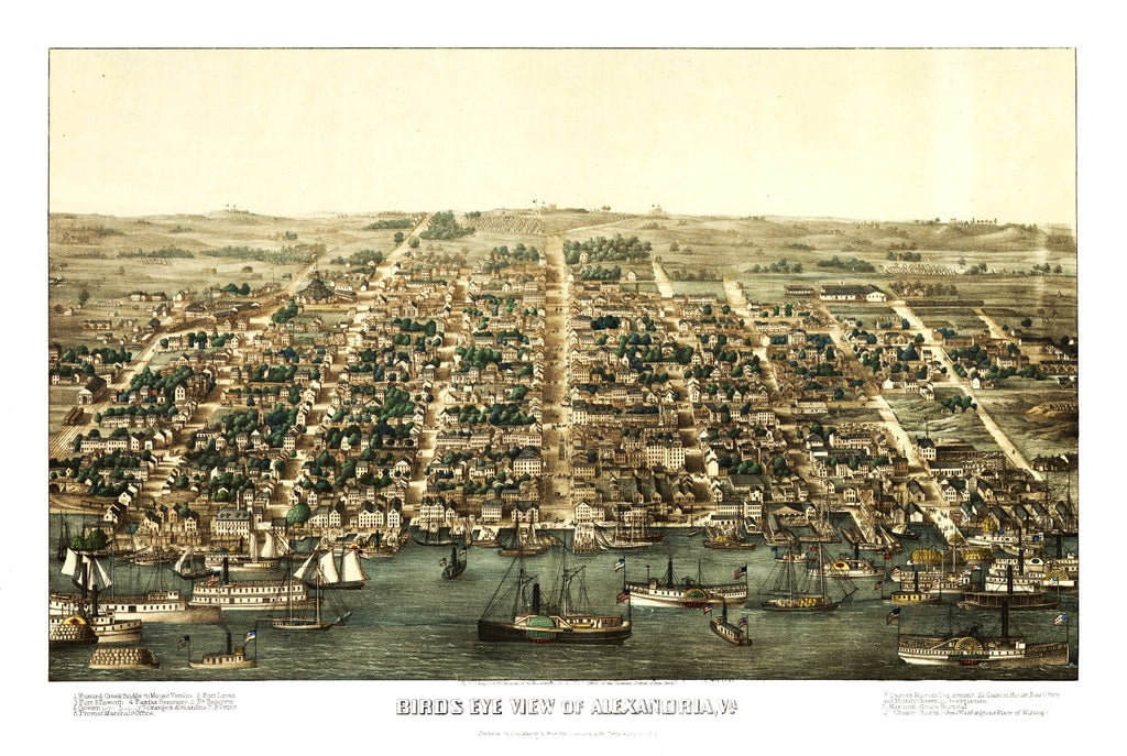Vintage Map of Alexandria, Virginia 1863