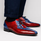 Moncalieri // Alligator + Cobra Skin Leather Oxfords // Navy + Red