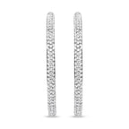 18K White Gold 2.00 Cttw Round-Cut Diamond Inner-Outer Hoop Earrings (F-G Color, VS1-VS2 Clarity)