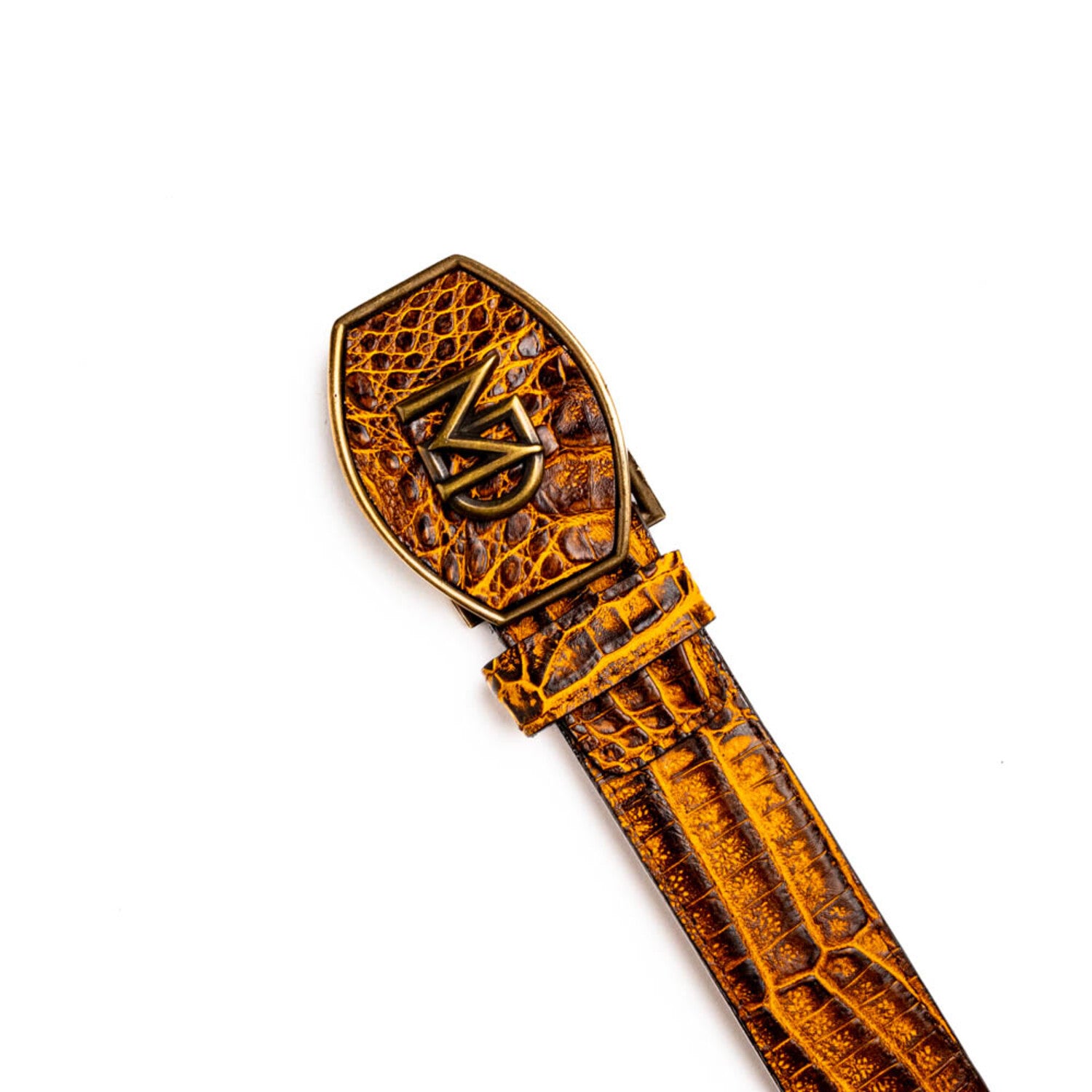Iowa // Caiman Leather Belt // Mustard Brown