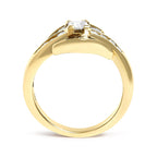 14K Yellow Gold 1.0 Cttw Princess Diamond Geometric Cocktail Ring